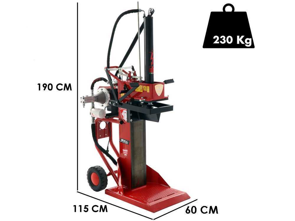Ceccato Olindo BULL SPLE13-650TC elektrische houtklover, 13 ton, verticaal, detail 1