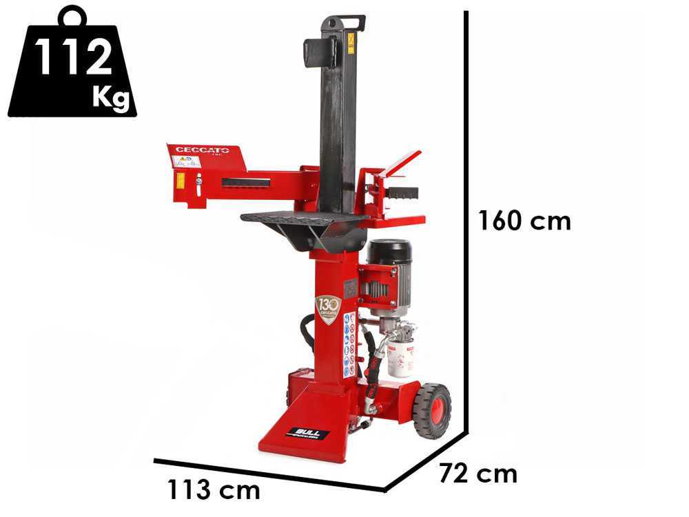 Ceccato Olindo BULL SPLE6LT elektrische houtklover, 6 ton, verticaal, detail 1