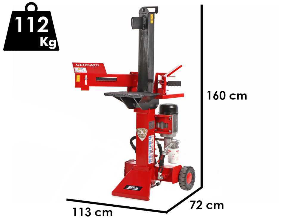 Ceccato Olindo BULL SPLE8LT elektrische houtklover, 8 ton, verticaal, detail 1