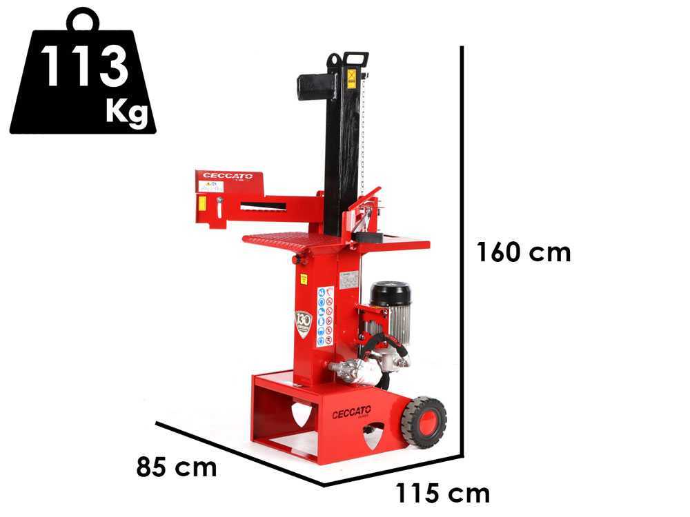 Ceccato Olindo BULL SPLE8T elektrische houtklover, 8 ton, verticaal, detail 1