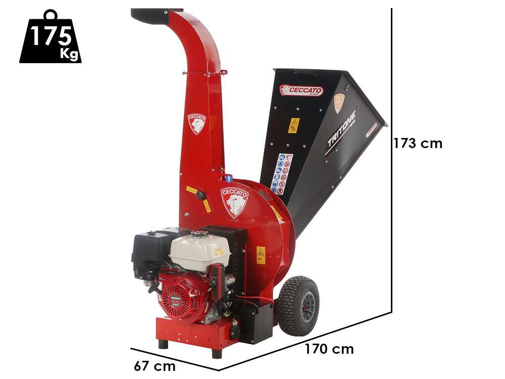Ceccato Olindo Tritone BIG benzine hakselaar, takken tot 80 mm, elektrische start, detail 1