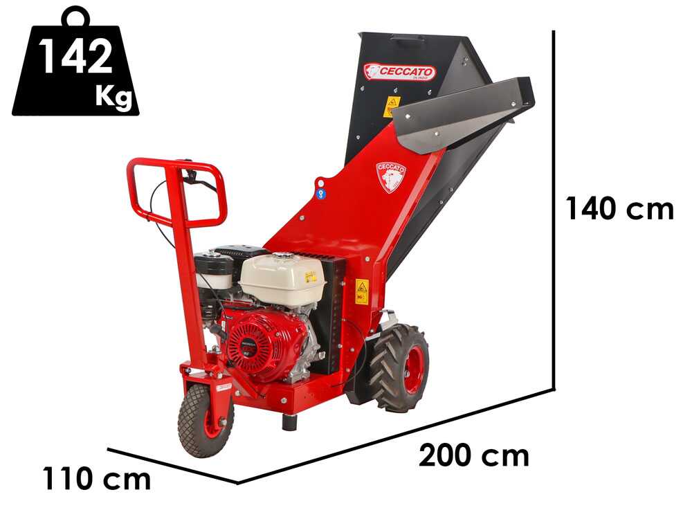 Ceccato Olindo Tritone Maxi benzine hakselaar, takken tot 70 mm, op wielen, detail 1