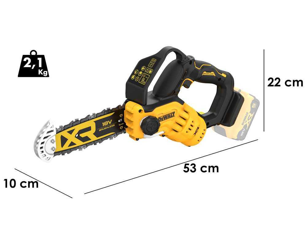 DeWalt DCMPS520N-XJ accu kettingzaag voor snoeien, zwaard 20 cm, 18 V zonder accu, detail 1