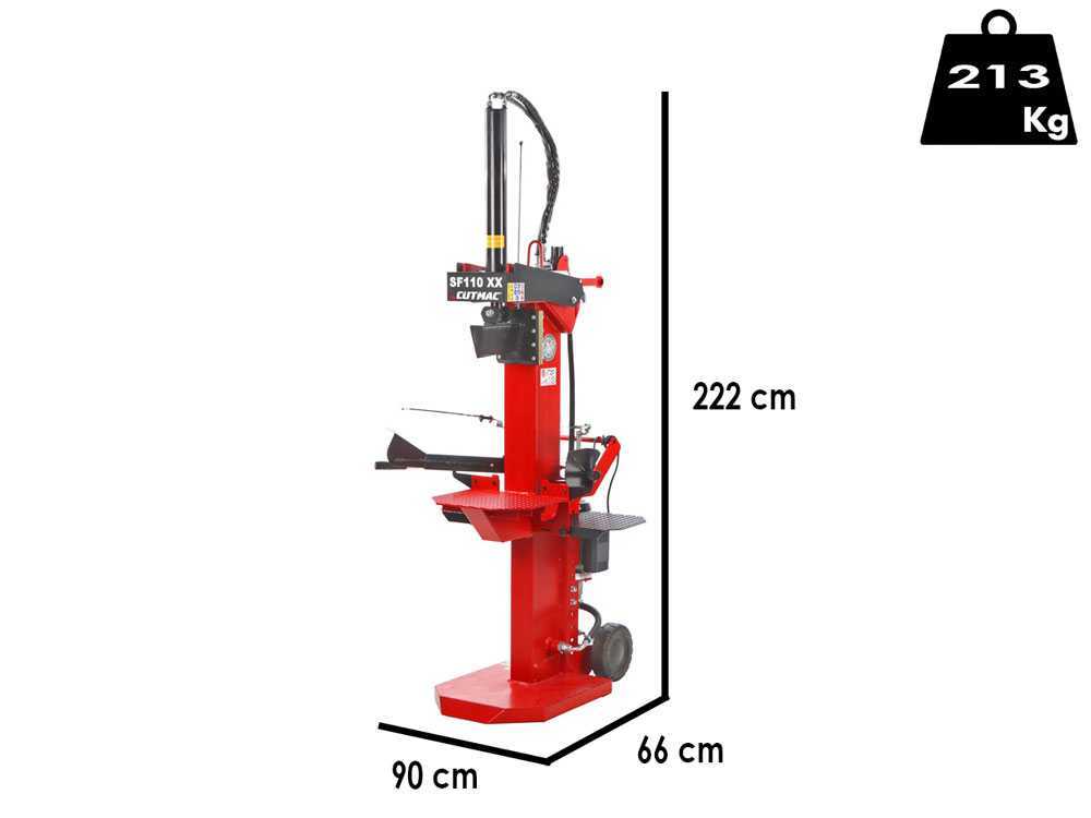 Docma SF110 Rapid 220 XX elektrische houtklover, 8,15 ton, verticaal, detail 1