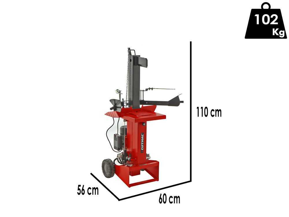 Docma SF75 220XX 7T PS elektrische houtklover, 7 ton, verticaal, detail 1