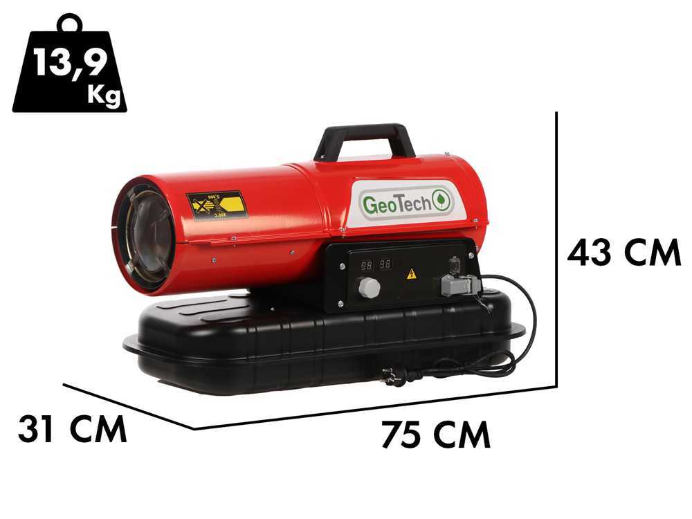 GeoTech DH 2000 diesel heteluchtkanon 20 kW, direct gestookt, detail 1