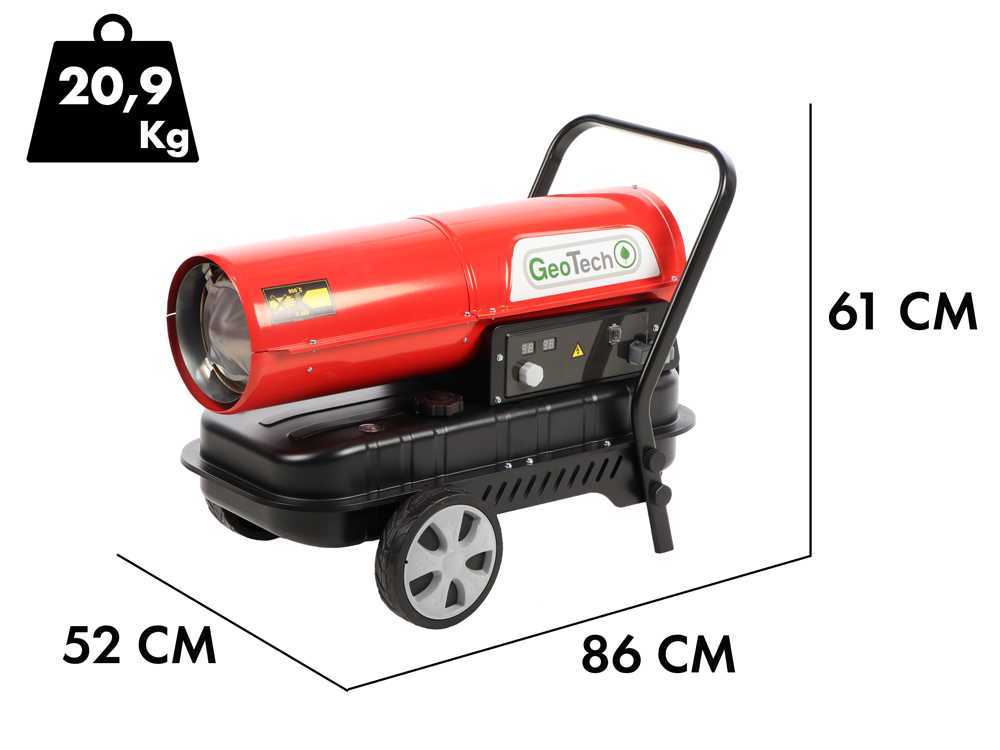 GeoTech DH 3000 diesel heteluchtkanon 30 kW, direct gestookt, detail 1