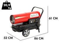GeoTech DH 3000 diesel heteluchtkanon 30 kW, direct gestookt, detail 1