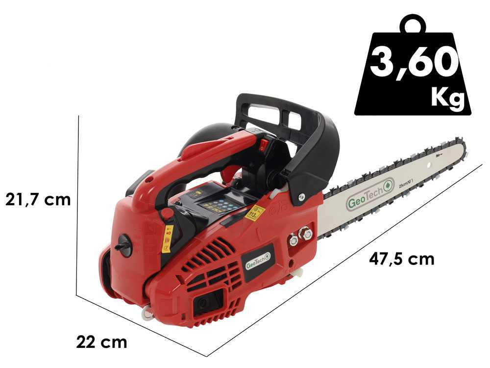 GeoTech GMS 25-25C benzine kettingzaag voor snoeien, zwaard 25 cm, detail 1