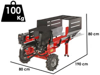 GeoTech LS12-50 HG benzine houtklover, 8 ton, horizontaal, detail 1