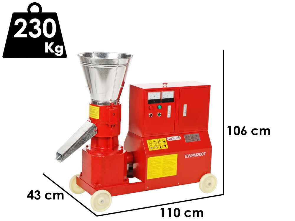 GeoTech Pro EWPM200T elektrische pelletmachine, 400 V, detail 1