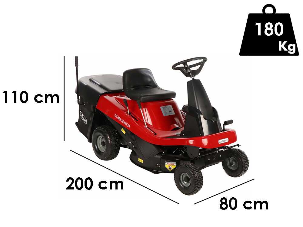 GeoTech Pro GT-MR 76 zitmaaier met opvangbak 76 cm, versnellingsbak, detail 1