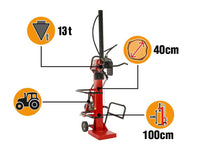 GeoTech Pro LSP 13-100 VT aftakas houtklover, 13 ton, verticaal, detail 1