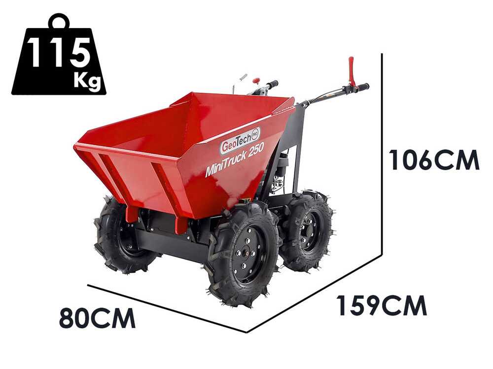 Motorkruiwagen laadvermogen 250 kg GeoTech Pro MiniTruck 250, motor Loncin LC1P65FE, 4x4, detail 1