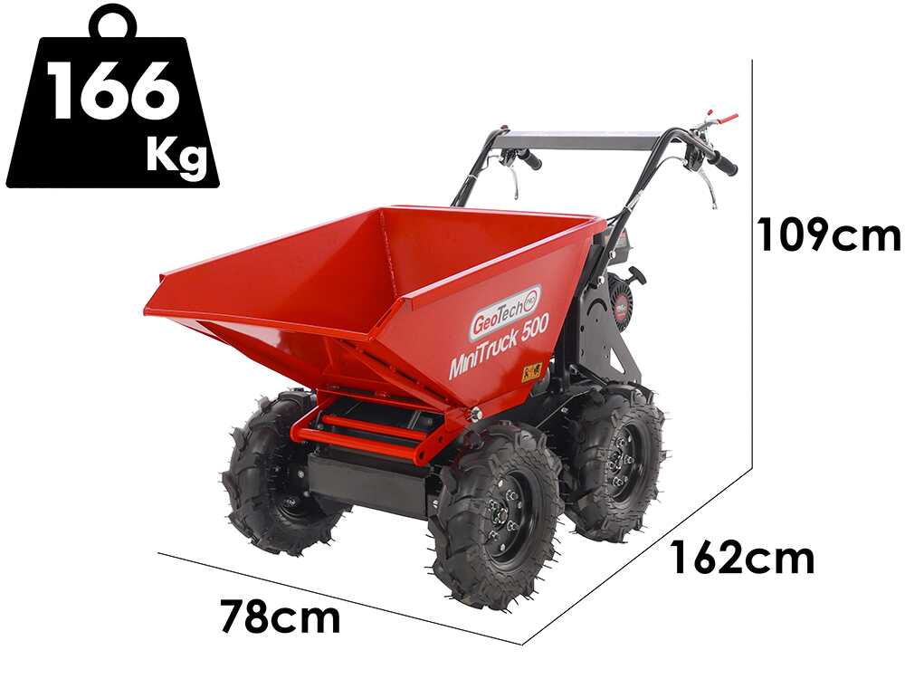 Motorkruiwagen laadvermogen 500 kg GeoTech Pro MiniTruck 500, motor Loncin G200F, 4x4, detail 1