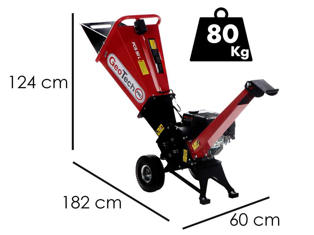 GeoTech Pro PCS 50 L benzine hakselaar, takken tot 50 mm, detail 1