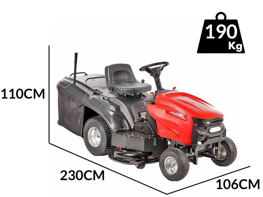 GeoTech RTM 170-960 C gazontractor met opvangbak 96 cm, versnellingsbak, detail 1