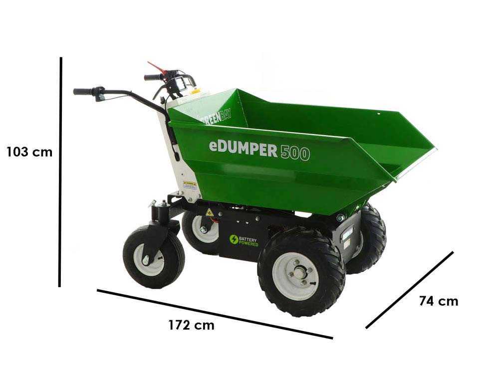 Accu motorkruiwagen laadvermogen 500 kg GreenBay eDUMPER 500, 48 V 32 Ah, detail 1