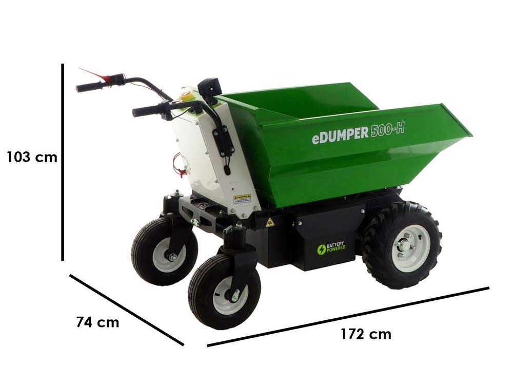 Accu motorkruiwagen laadvermogen 500 kg GreenBay eDUMPER 500-H, 48 V 32 Ah, detail 1