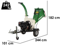 GreenBay GB-WDC 120 BSE benzine hakselaar, takken tot 90 mm, detail 1
