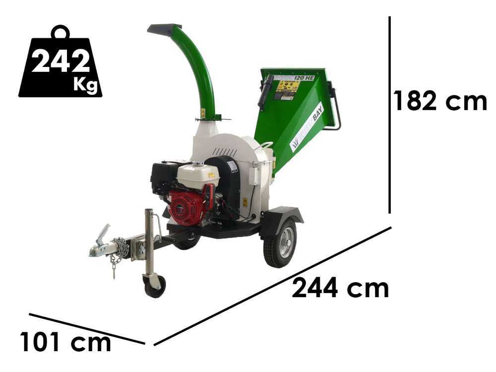 GreenBay GB-WDC 120 HE benzine hakselaar, takken tot 90 mm, detail 1