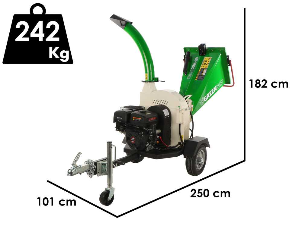 GreenBay GB-WDC 120 LE benzine hakselaar, takken tot 90 mm, detail 1
