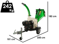 GreenBay GB-WDC 120 LE benzine hakselaar, takken tot 90 mm, detail 1