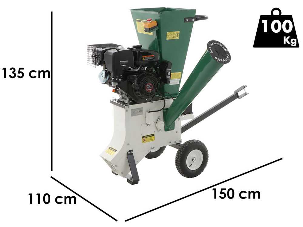 GreenBay GB-WDC 90 LE benzine hakselaar, takken tot 89 mm, detail 1