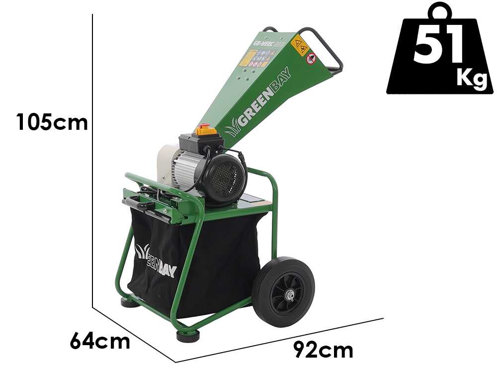 GreenBay GB-WERC 50 B elektrische hakselaar, takken tot 50 mm, detail 1
