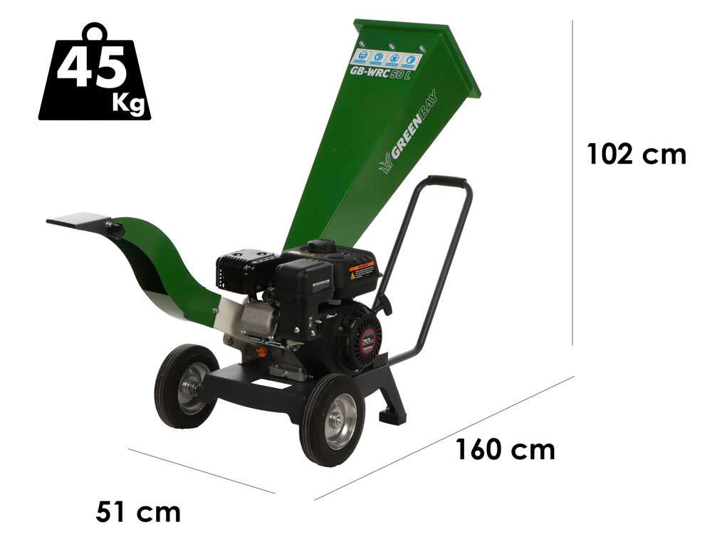 GreenBay GB-WRC 50 L benzine hakselaar, takken tot 50 mm, detail 1