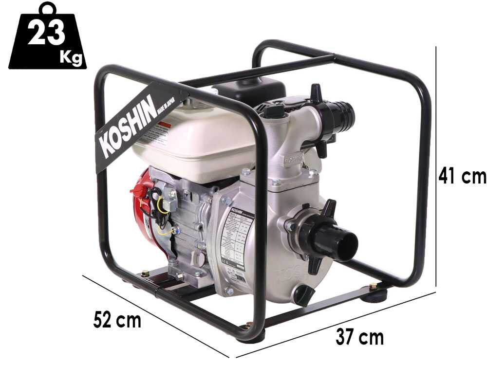 Oriental Koshin SEH-50X benzine motorpomp, detail 1
