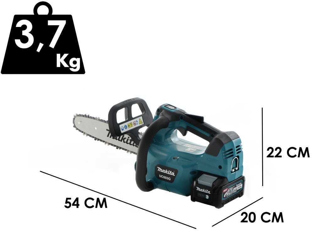 Makita UC003G accu kettingzaag, zwaard 30 cm, 40 V 4 Ah, detail 1