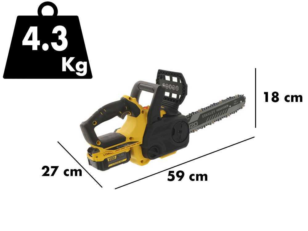 Stanley Fatmax V20 accu kettingzaag, zwaard 30 cm, 18 V 4 Ah, detail 1