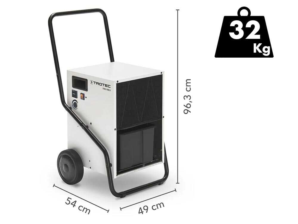 Trotec TTK 170 S bouwdroger 35,5 l/dag, detail 2
