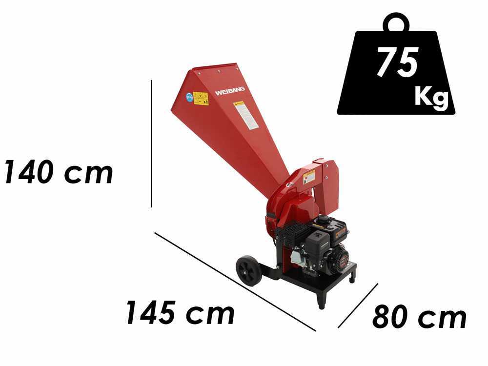 Weibang WBCH507LC benzine hakselaar, takken tot 50 mm, detail 1