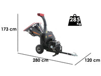 Wortex Grizzly benzine hakselaar, takken tot 100 mm, elektrische start, getrokken uitvoering, detail 1