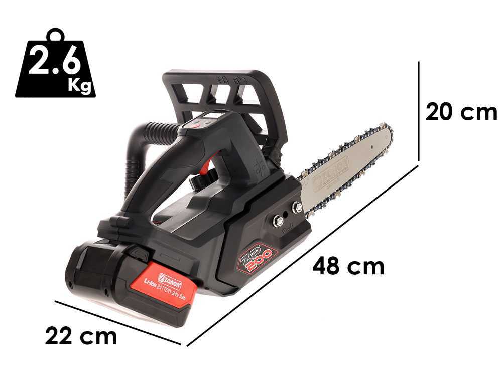 Zanon ZP 200 accu kettingzaag, zwaard 20 cm, 18 V 5 Ah, detail 1