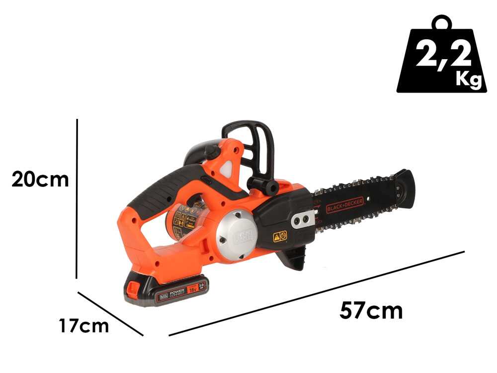Black & Decker GKC1820L20-QW accu kettingzaag, zwaard 20 cm, 18 V 2 Ah, detail 2