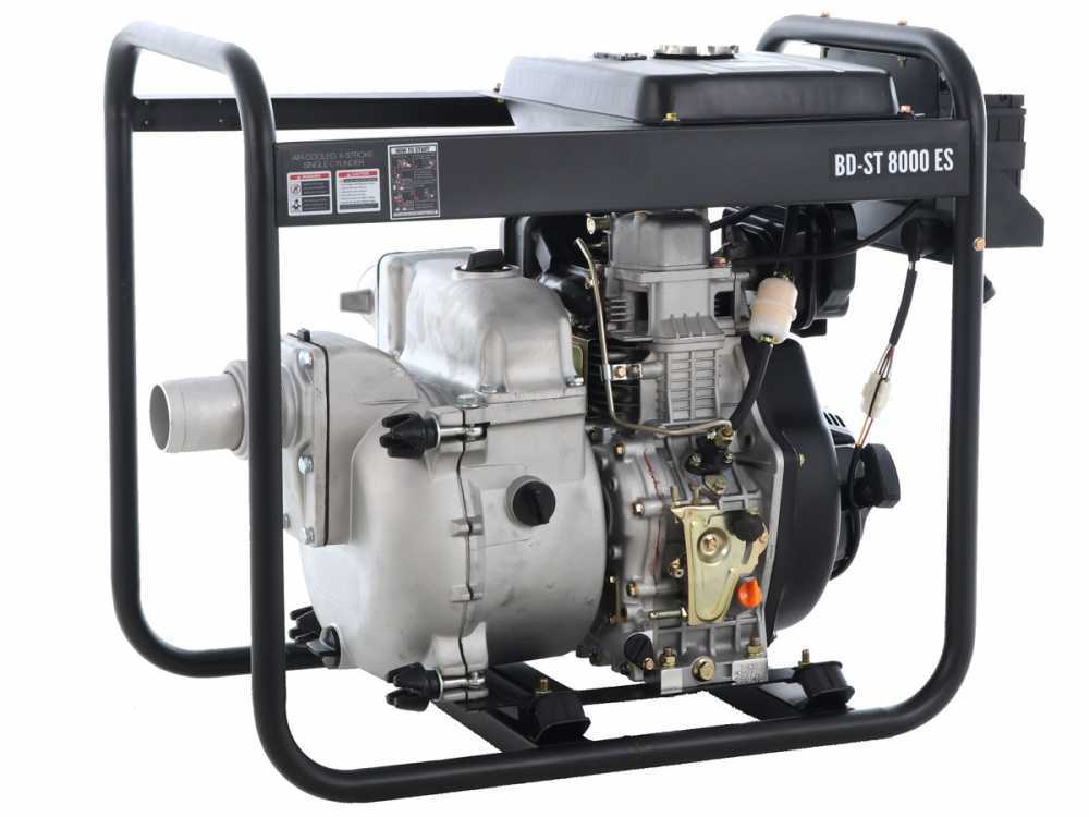 BlackStone BD-ST 8000ES diesel motorpomp voor vuil water, aansluiting 80 mm, detail 2
