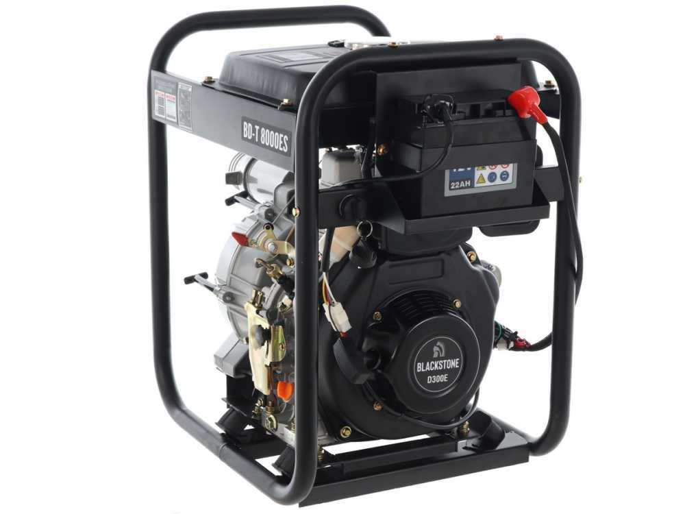 BlackStone BD-T 8000ES diesel motorpomp voor vuil water, aansluiting 80 mm, detail 2