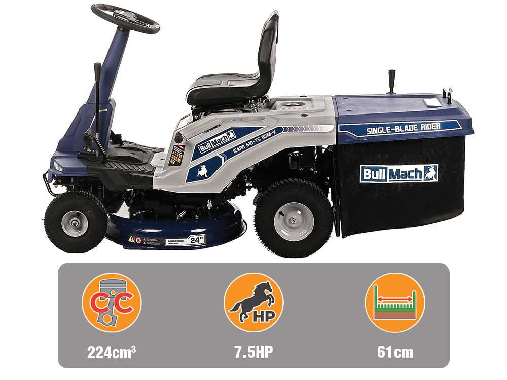BullMach ICARO 610-75 RSM-V zitmaaier met opvangbak 61 cm, traploos, detail 2