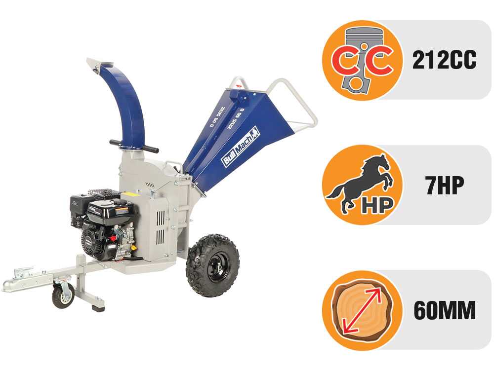 BullMach ZEUS 60 D benzine hakselaar, takken tot 60 mm, detail 2