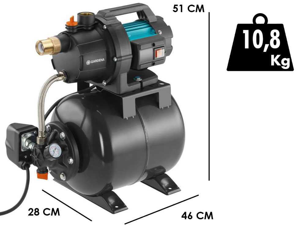 Gardena 3700/4 hydrofoorpomp, detail 2