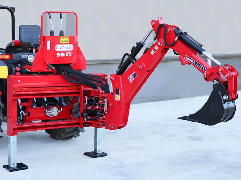 GeoTech Pro BHS 175 graafarm voor de trekker, zijwaarts verschuifbaar, detail 3