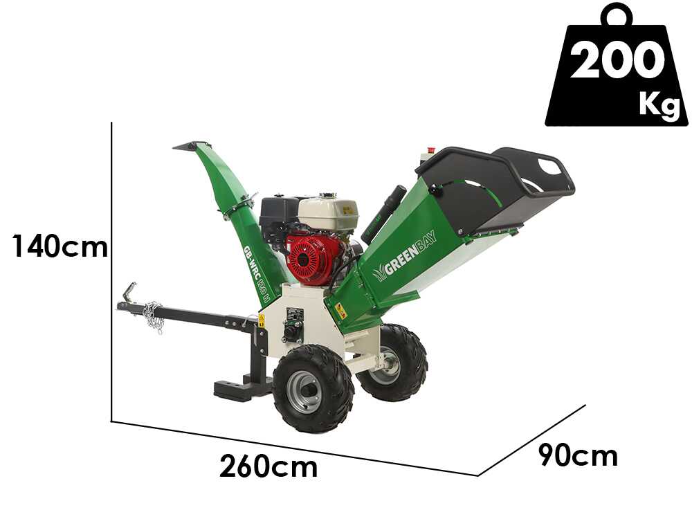 GreenBay GB-WRC 120 H benzine hakselaar, takken tot 90 mm, detail 2