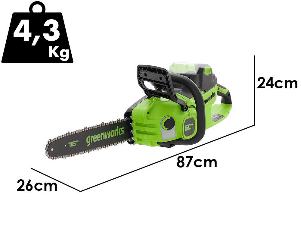 Greenworks CS40O6 accu kettingzaag, zwaard 40 cm, 60 V zonder accu, detail 3