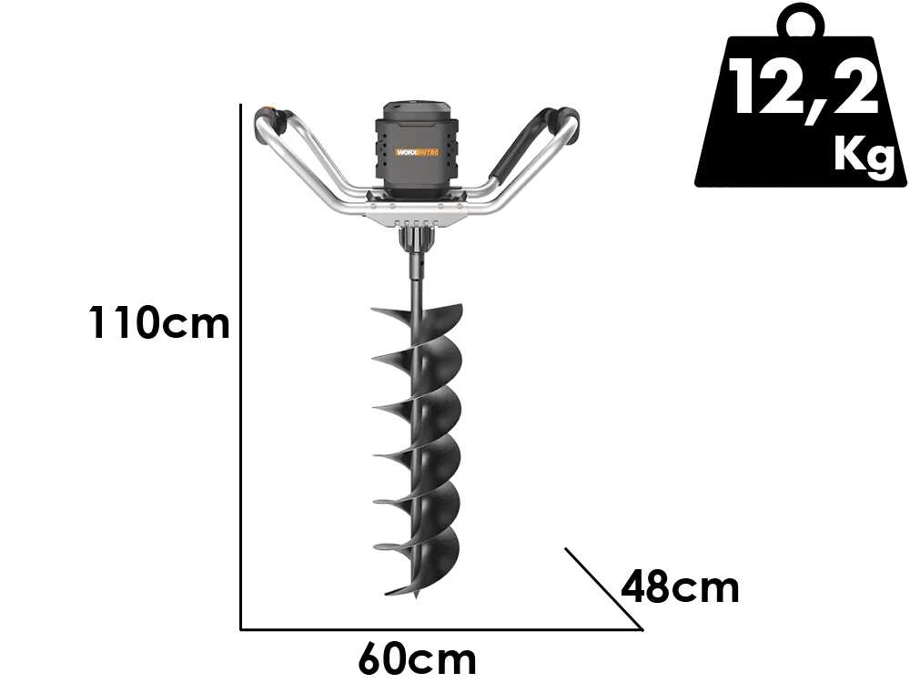 Accu grondboor Worx Nitro WG865E.9, 40 V zonder accu, detail 3