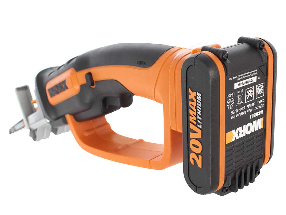 Worx WG894E accu reciprozaag, 20 V 2 Ah, detail 3
