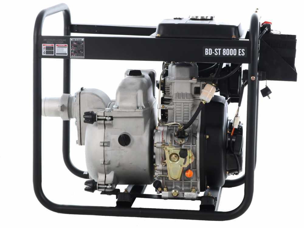 BlackStone BD-ST 8000ES diesel motorpomp voor vuil water, aansluiting 80 mm, detail 3