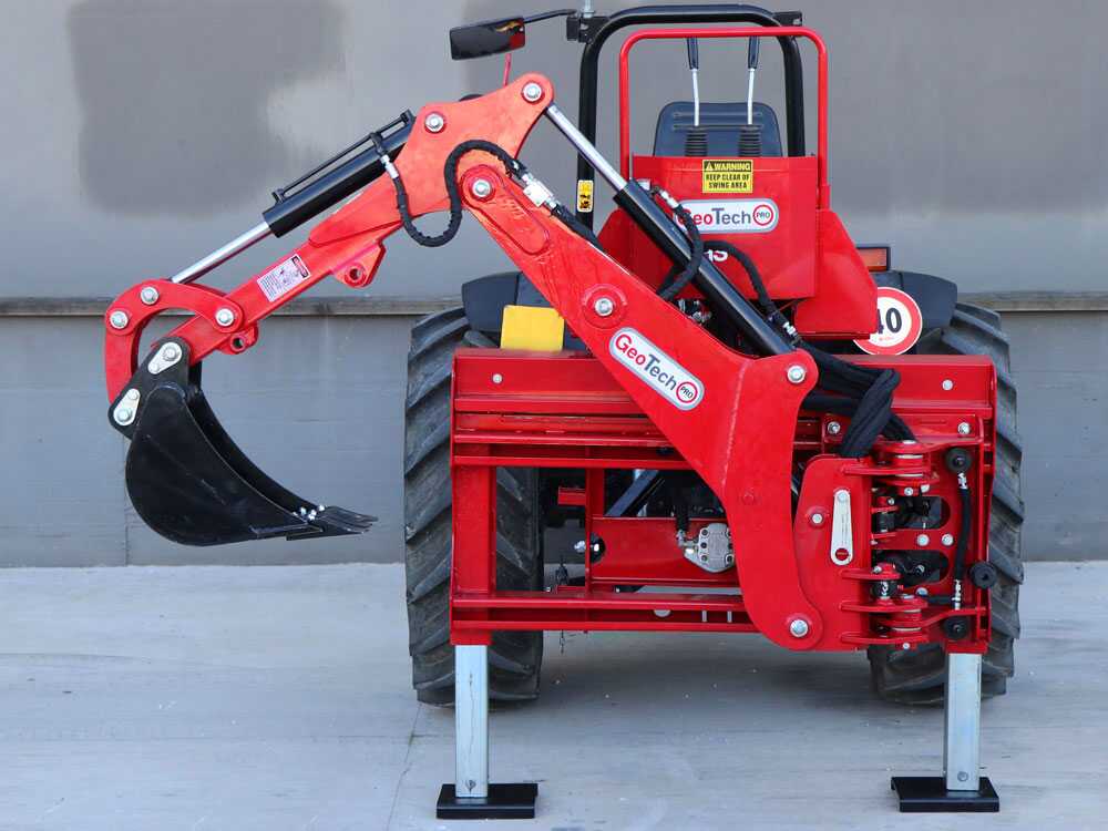 GeoTech Pro BHS 195 graafarm voor de trekker, zijwaarts verschuifbaar, detail 4